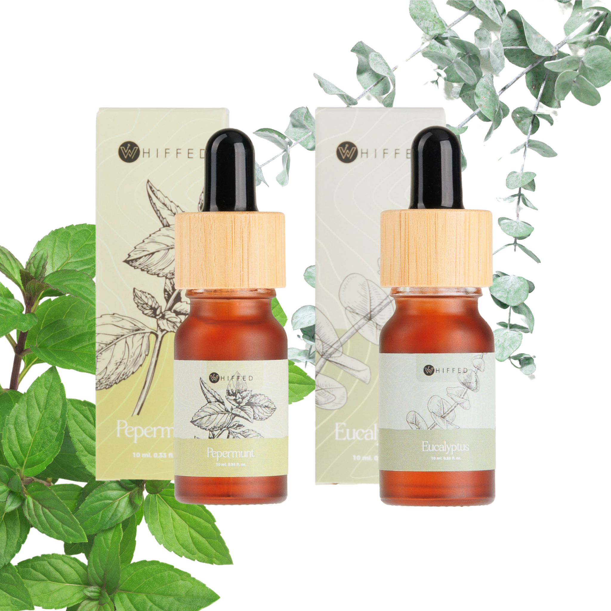 Duo Pakket: Pepermunt & Eucalyptus Etherische Olie (10ml) - Whiffed