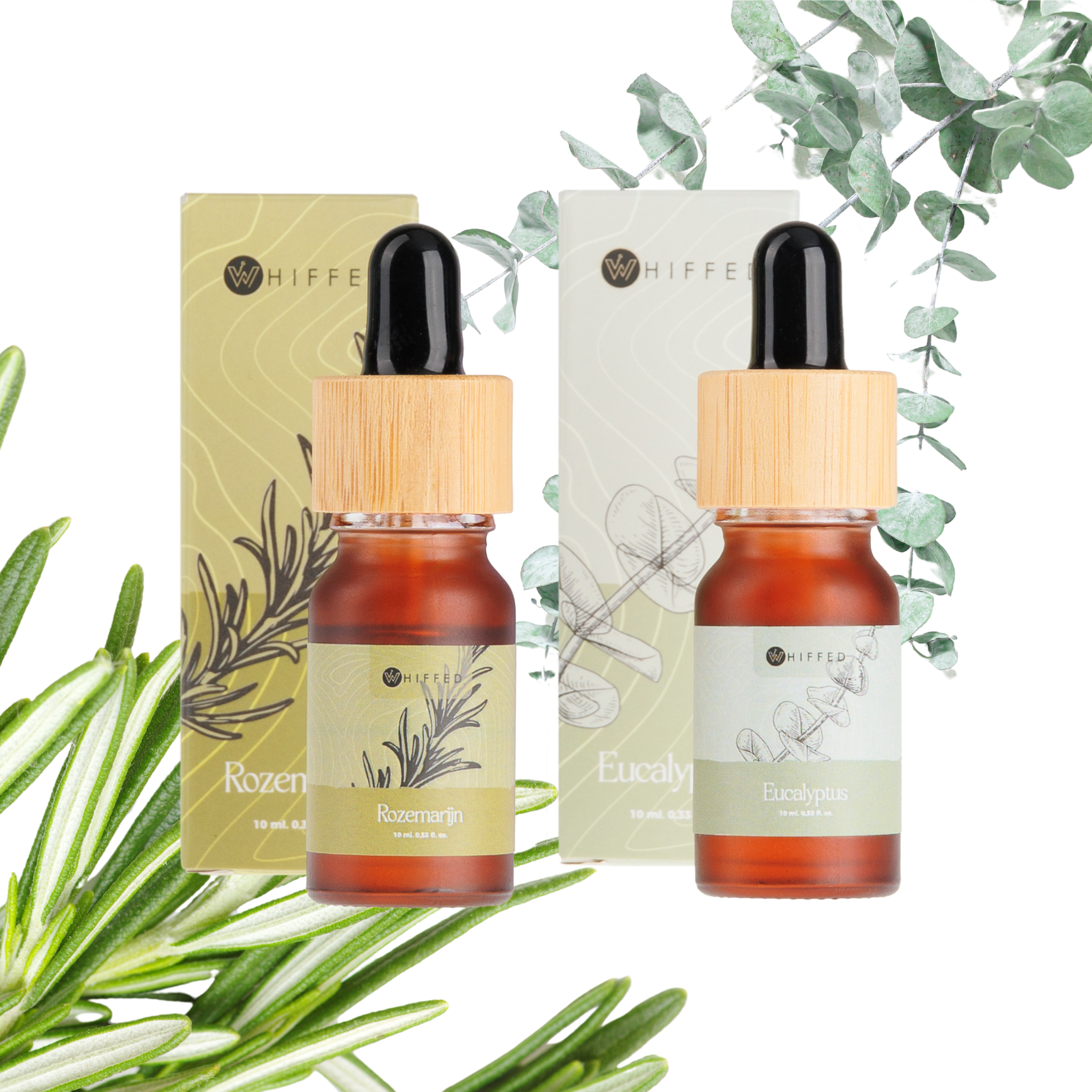 Duo Pakket: Rozemarijn & Eucalyptus Etherische Olie (10ml) - Whiffed