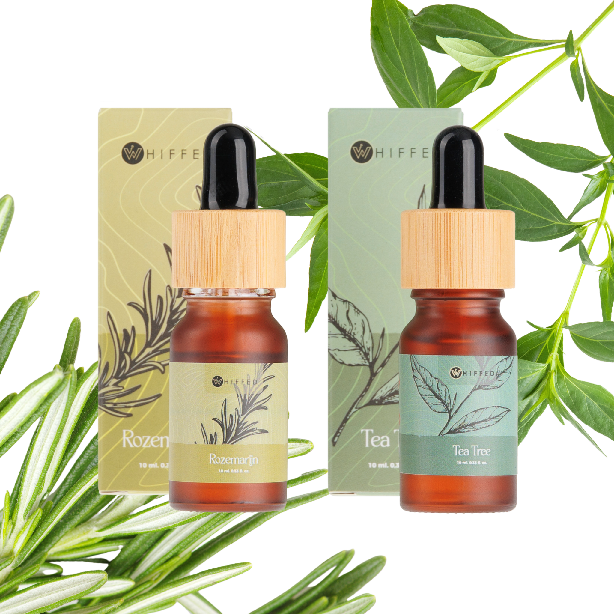 Duo Pakket: Rozemarijn & Tea Tree Etherische Olie (10ml) - Whiffed