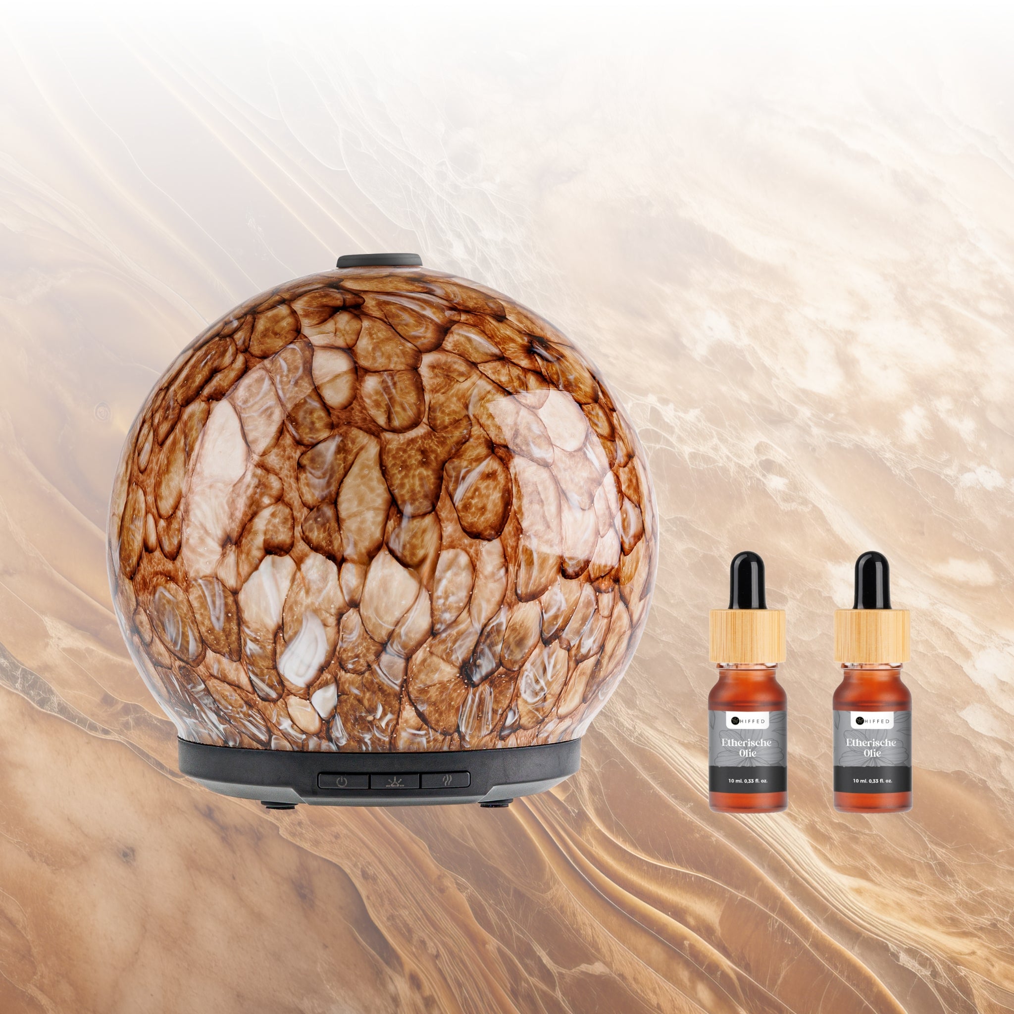 Amber Aroma Diffuser met Keuze 2x Etherische Olie (10ML) - Whiffed